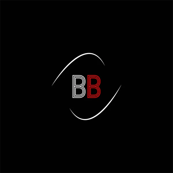 黒の背景にB文字のロゴの創造的なデザイン Bbのモノグラム — ストックベクタ