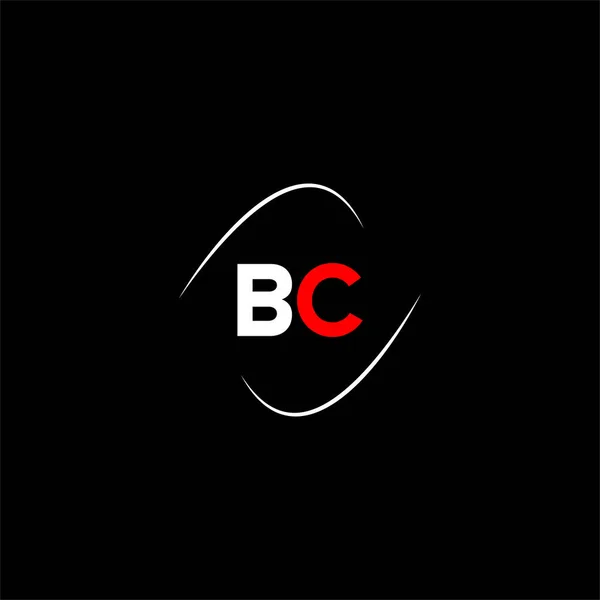黒の背景にB Cの文字のロゴの創造的なデザイン Bcのモノグラム — ストックベクタ