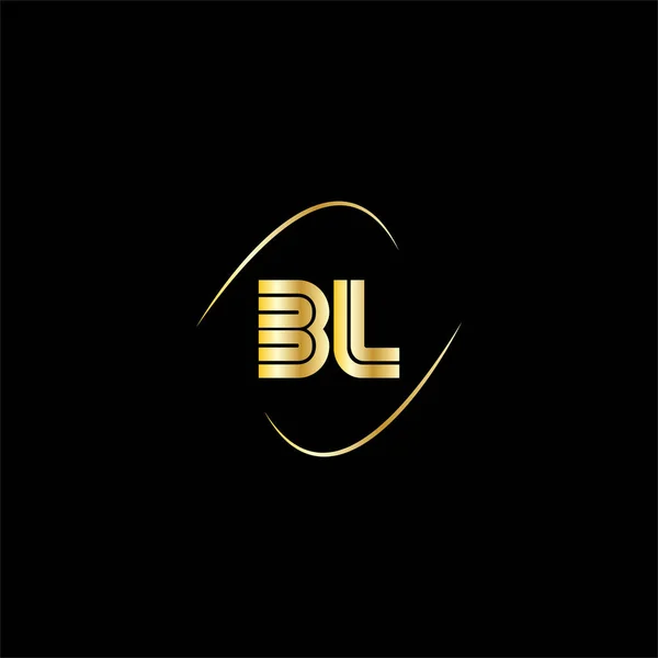 黒の背景にB L文字のロゴの創造的なデザイン Monogram — ストックベクタ