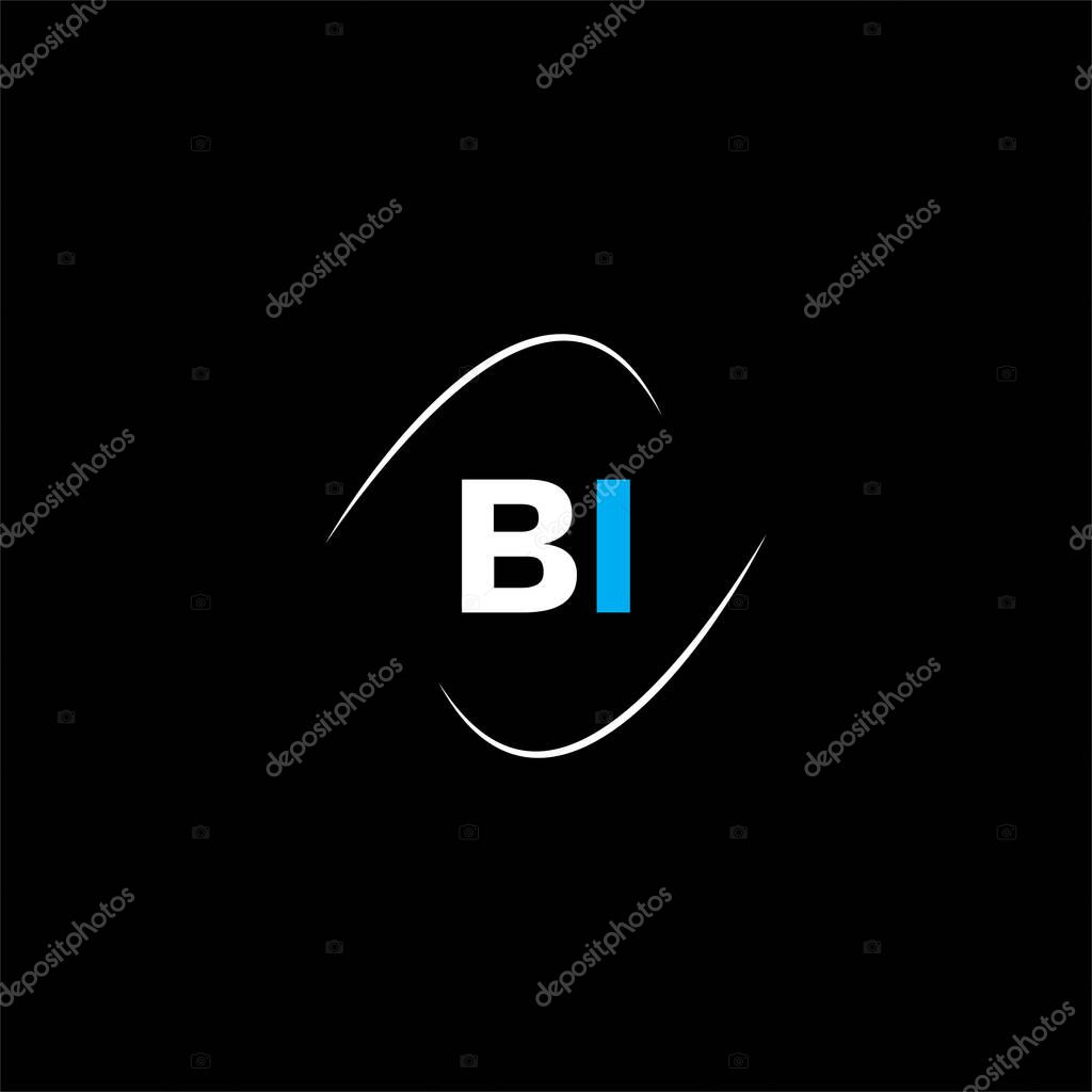 B I letter logo creative design on black color background, bi monogram