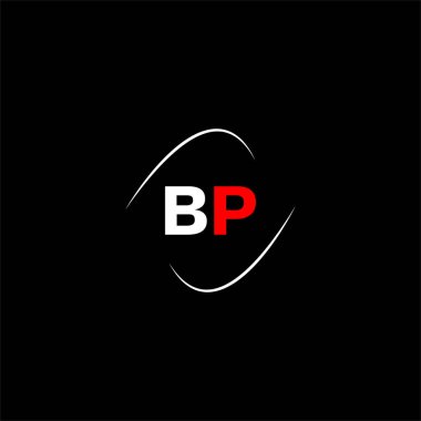 B P harfi logosu siyah arkaplan üzerine yaratıcı tasarım, bp monogram