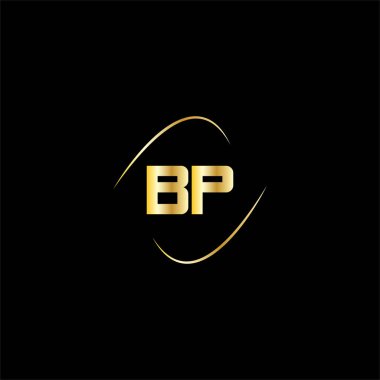 B P harfi logosu siyah arkaplan üzerine yaratıcı tasarım, bp monogram