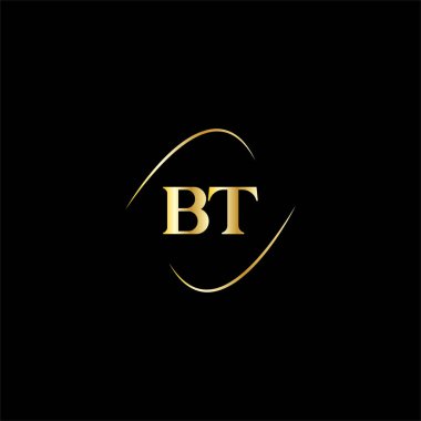 B T harfi logosu siyah arkaplan üzerine yaratıcı tasarım, bt monogram