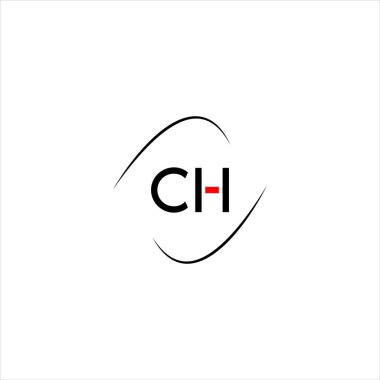 Siyah arkaplan üzerinde C H harfi logosu soyut tasarımı, ch monogram