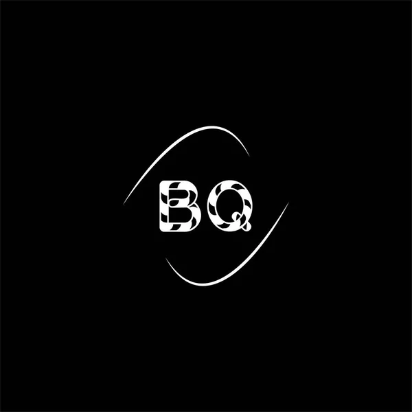 黒の背景にB Q文字のロゴの創造的なデザイン Bqのモノグラム — ストックベクタ
