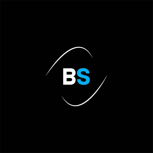 黒の背景にB S文字のロゴの創造的なデザイン Bsのモノグラム — ストックベクタ