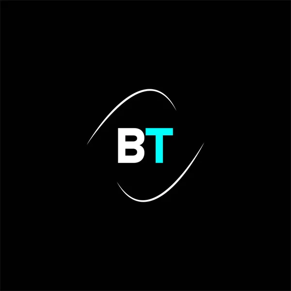 基于黑色背景的Bt字母标志创意设计 Bt主题图 — 图库矢量图片