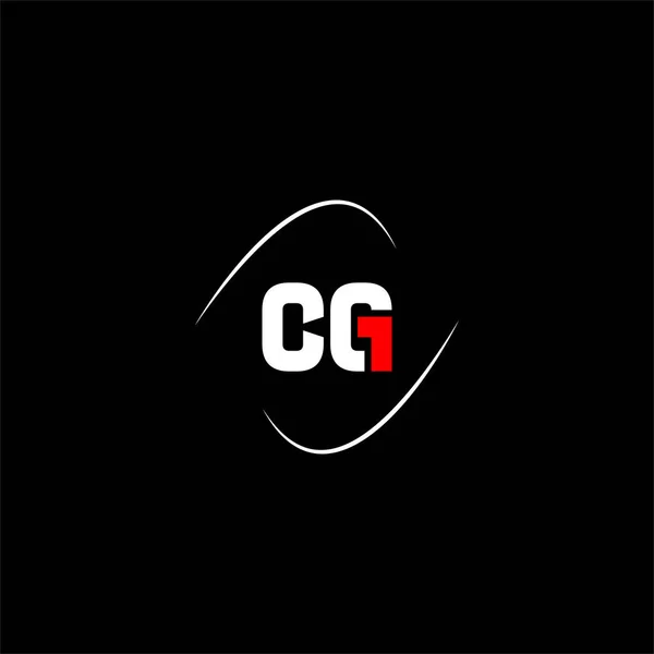 黒の背景にC G文字のロゴ抽象的なデザイン Monogram — ストックベクタ