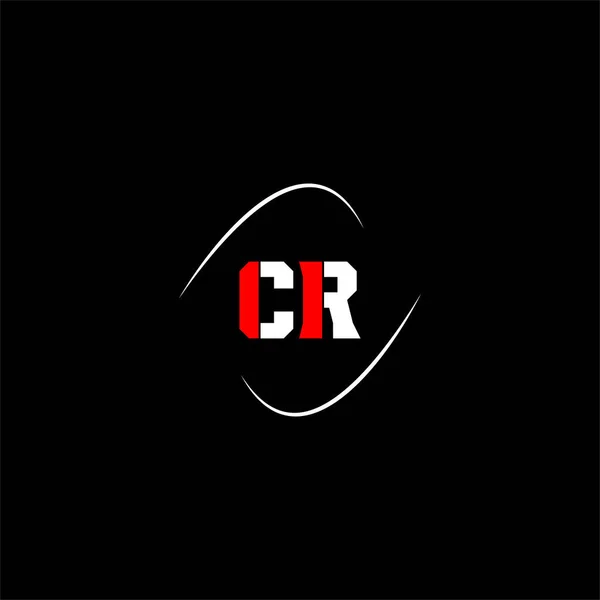 黒の背景にC R文字のロゴ抽象的なデザイン Crのモノグラム — ストックベクタ