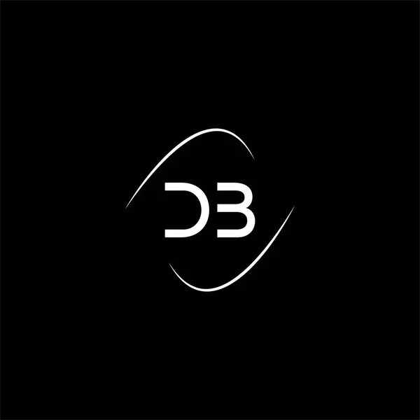 黒の背景にD B文字のロゴのエンブレムデザイン Dbのモノグラム — ストックベクタ