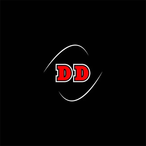 D文字のロゴのエンブレムデザイン黒の背景に Monogram — ストックベクタ