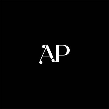 Siyah arkaplan üzerine bir P harfi yaratıcı logo tasarımı, ap monogram