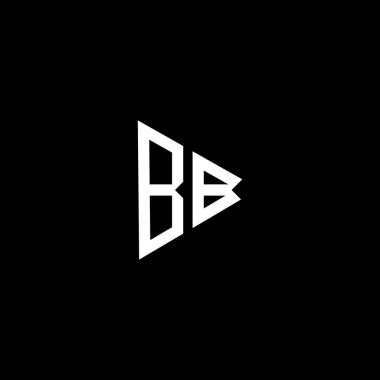 B harfi logosu siyah arkaplan üzerinde yaratıcı tasarım, bb monogram