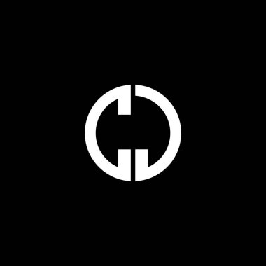 C J harfi logosu soyut tasarımı. cj monogramı