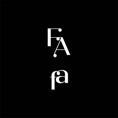 F A harfi logosu siyah renkli arka plan üzerine yaratıcı tasarım. fa monogram