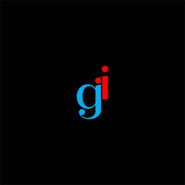 G I harfi yaratıcı tasarım siyah renkli arkaplan .gi monogram
