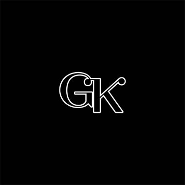 G K harfi logosu siyah arkaplan üzerinde yaratıcı tasarım. gk monogram