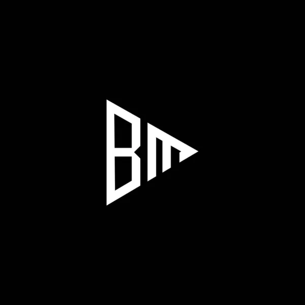 黒の背景にB M文字のロゴの創造的なデザイン Bmのモノグラム — ストックベクタ