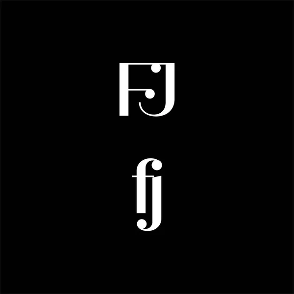 J文字のロゴ黒の背景に創造的なデザイン Fjモノグラム — ストックベクタ