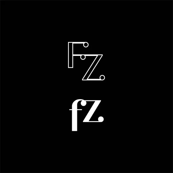Z文字のロゴ黒の背景に創造的なデザイン Fzのモノグラム — ストックベクタ