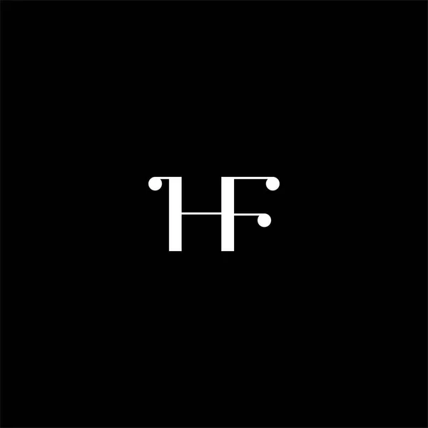 F文字のロゴ黒の背景に創造的なデザイン Hfのモノグラム — ストックベクタ
