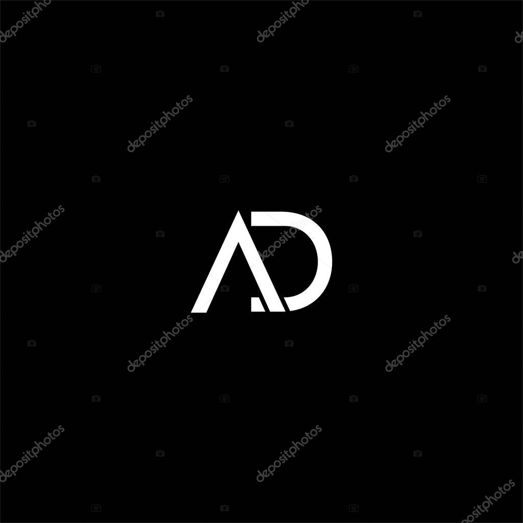 A D letter logo creative design on black color background.ad monogram