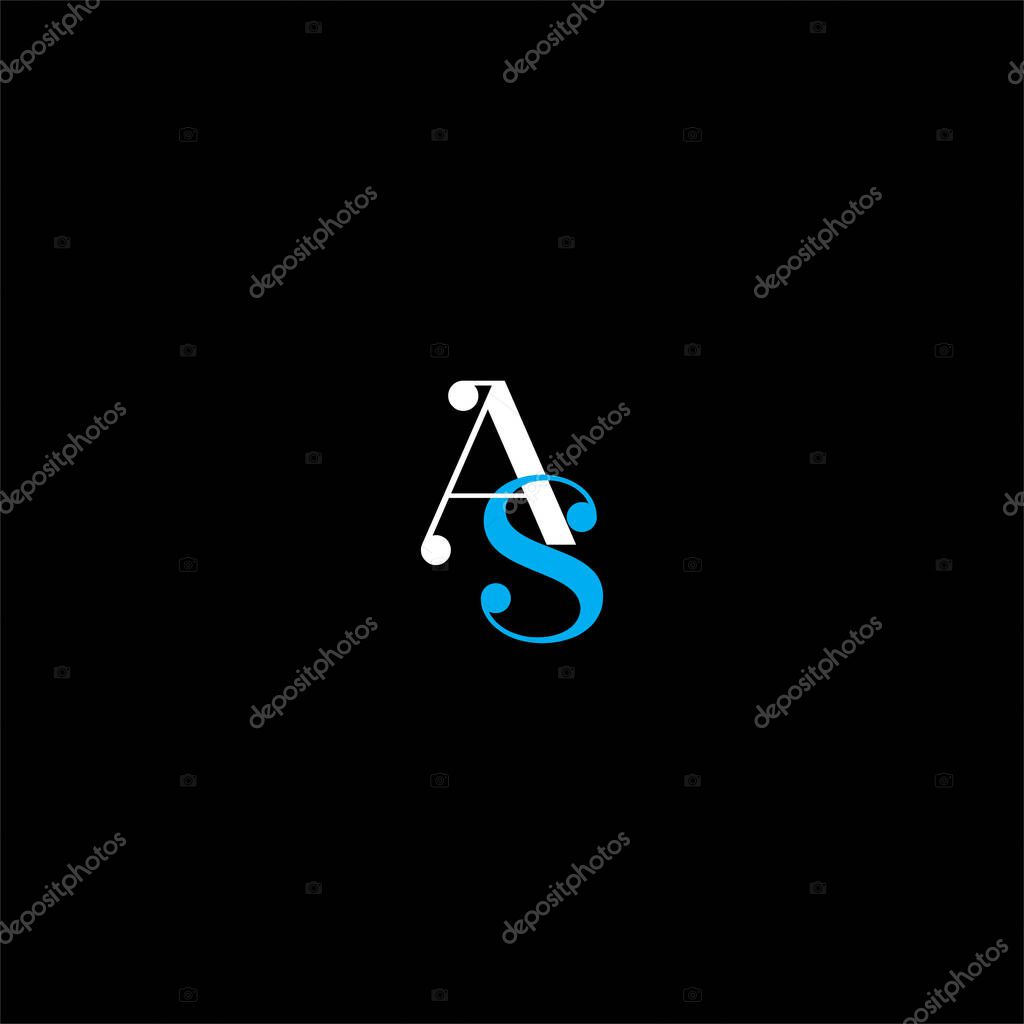 A S letter logo creative design on black color background, as monogram