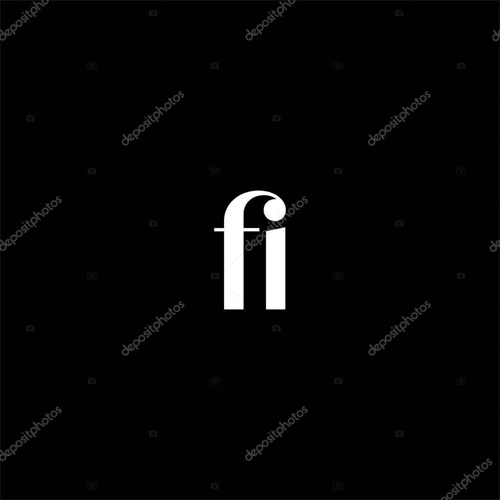 F I letter logo creative design on black color background. fi monogram