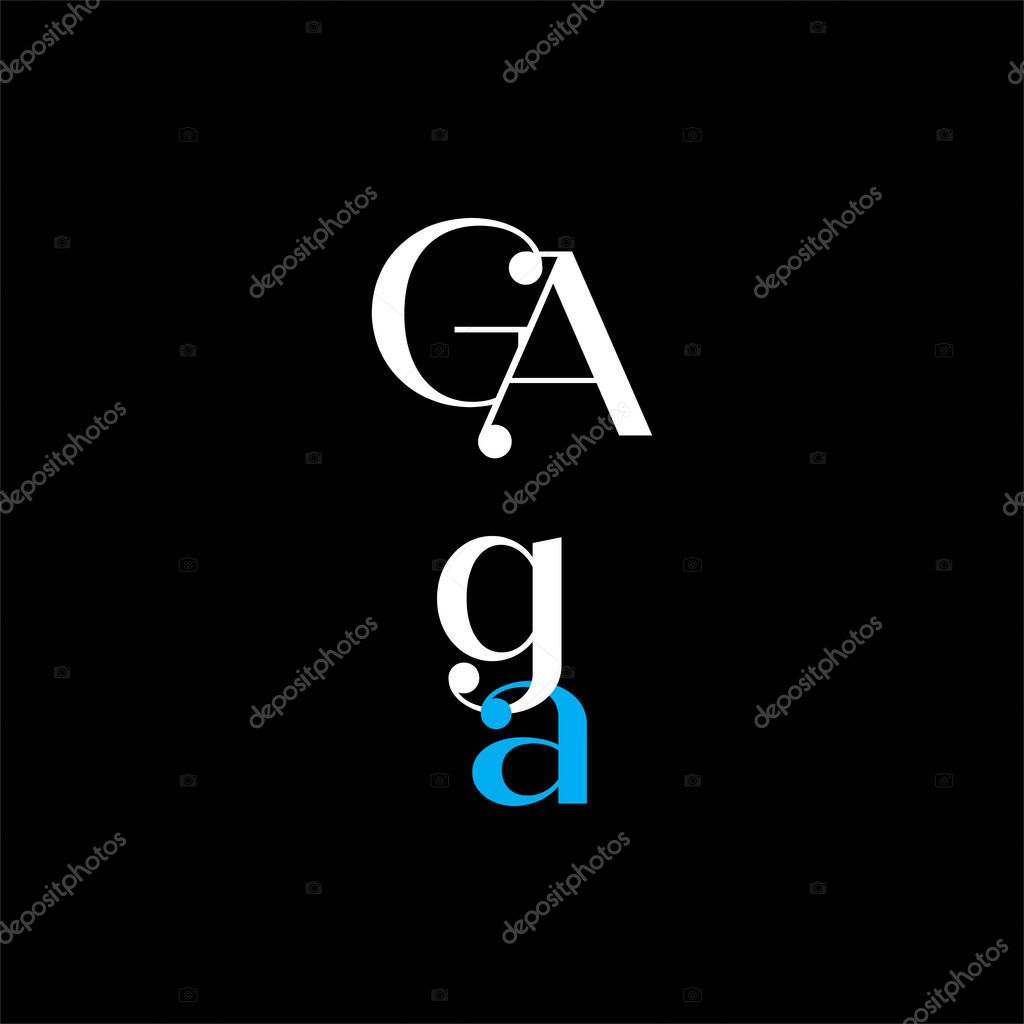 G A letter logo creative design on black color background.ga monogram