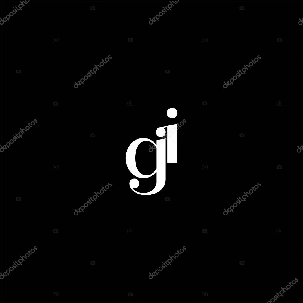 G I letter logo creative design on black color background.gi monogram