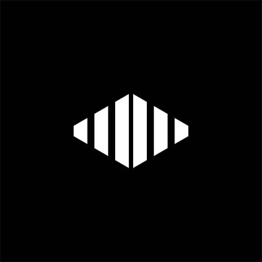 Siyah arkaplan üzerine bir harf logosu soyut tasarımı. bir monogram