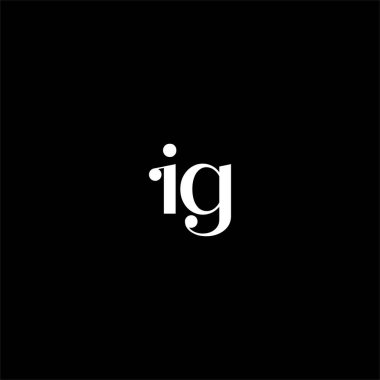 I G harfi logo yaratıcı tasarımı siyah arkaplan arkaplan .ig monogram