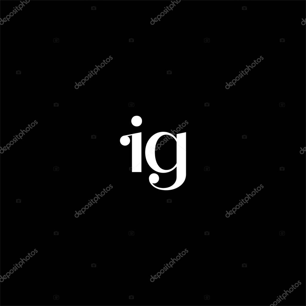 I G letter logo creative design on black color background.ig monogram