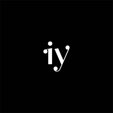 I Y harfi logosu siyah arkaplan üzerine yaratıcı tasarım. iy monogramı