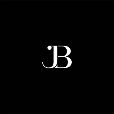Siyah arkaplan üzerine J B harfi logosu soyut tasarımı. jb monogramı