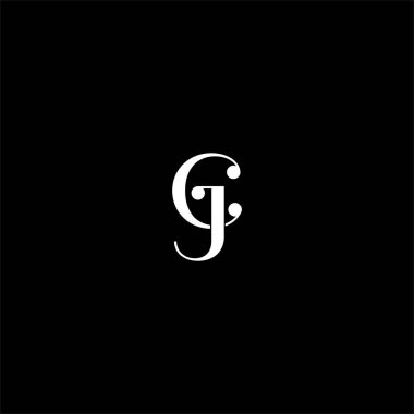 J C harfi logosu siyah arkaplan üzerine soyut tasarım. jc monogramı