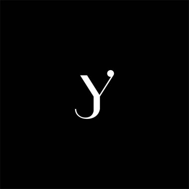 Siyah arkaplan üzerine J Y harfi logosu soyut tasarımı. jy monogram