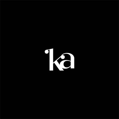 K A harfi logosu siyah arkaplan üzerine soyut tasarım. ka monogramı