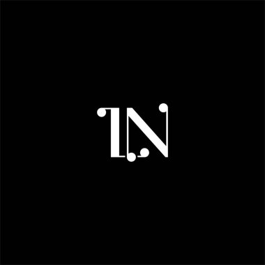 L N harfi logosu siyah arkaplan üzerine soyut tasarım. Monogramda