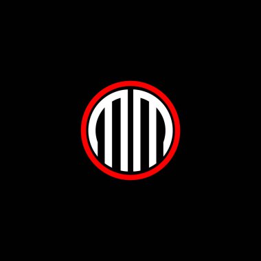 M harfi logosu siyah arkaplan üzerine yaratıcı tasarım. mm monogram