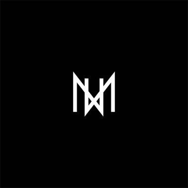 M W harfli logo soyut tasarımı. mw monogram