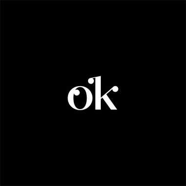 Tamam, siyah renk arkaplan üzerine yaratıcı logo tasarımı. tamam monogram