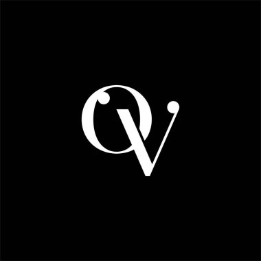 O V harfi logosu siyah arkaplan üzerine yaratıcı tasarım. ov monogramı