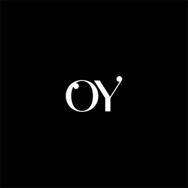 O Y harfi logosu siyah arkaplan üzerine yaratıcı tasarım. oy monogram
