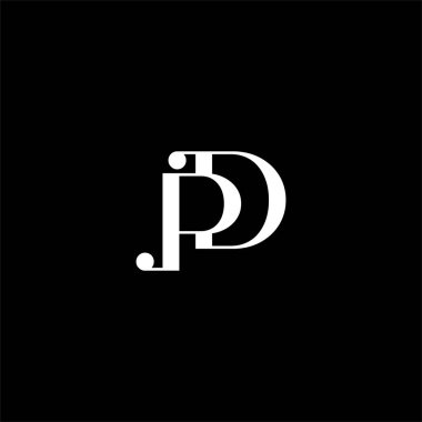 Siyah arkaplan üzerine PD harf logosu yaratıcı tasarımı. pd monogramı