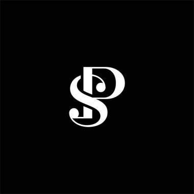 Not S harfi logosu siyah arkaplan üzerine yaratıcı tasarım. ps monogram