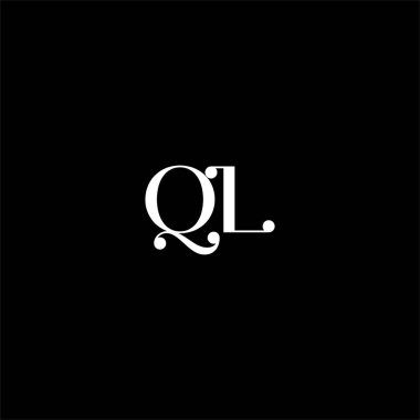 Q L harfi logosu siyah arkaplan üzerine yaratıcı tasarım. ql monogramı