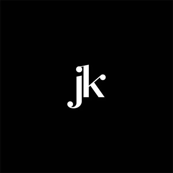 ブラックカラーを基調としたJ K文字ロゴ抽象デザイン ジーク モノグラム — ストックベクタ