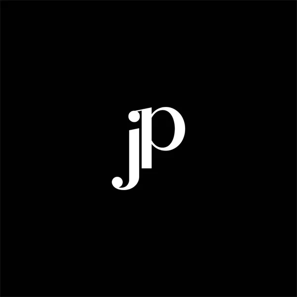 黒を基調としたJ P文字ロゴ抽象デザイン Monogram — ストックベクタ