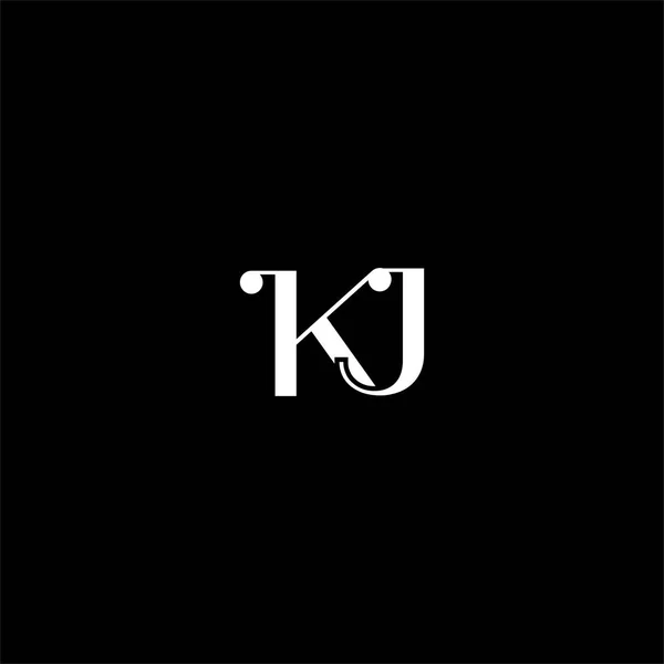 黒を基調としたK J文字ロゴ抽象デザイン Kjモノグラム — ストックベクタ